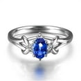 thumbnail image 2 of 1.50 Carat Unique 8x6mm Oval Shape Blue Sapphire And Engagement Ring in 10k White Gold, 2 of 5