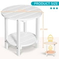 thumbnail image 7 of Nalone HDPE Adirondack Outdoor Side Table, Double Layer With Shelf All Weather Use Patio End Table, Outside Coffee Side End Table, White, 7 of 7