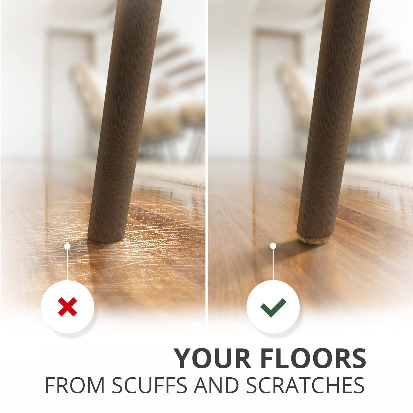 Felt Furniture Pads  133 - Feet Wood Floor Protectors Protect Your Hardwood & Laminate Flooring! Brown And Beige