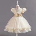 thumbnail image 6 of Zwiiyzr 3-10 Years Girls Princess Princess Sparkle Tulle Dress Flower Girls Sequin Dresses Long A Line Wedding Party Ball Gown Beige, 6 of 9