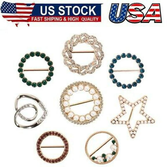 T-Shirt Clips 8PCS,Clothes Corner Knotted Button,Fashion Alloy Pearl Rhinestone