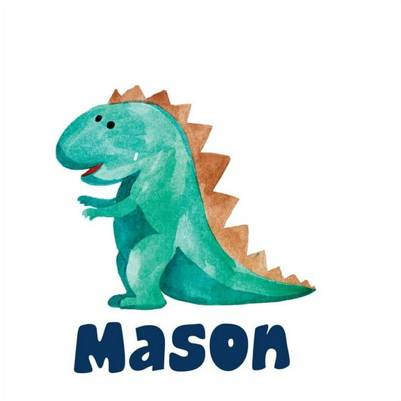 Personalized Name Vinyl Decal Sticker Custom Initial Wall Art Personalization Decor Sticker Dinosaur Animal Baby Boy Nursery Bedroom 10 Inches X 10 Inches