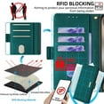 thumbnail image 6 of Crossbody for Google Pixel 9 Pro XL Wallet Case,Magnetic Closure Flip Card Slots RFID Blocking,Detachable Long Shoulder Chain & Wrist Lanyard,Shockproof PU Leather Phone Case,Green, 6 of 9