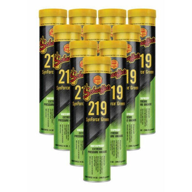 Schaeffer's Oil 219 SynForce Green Waterproof Grease NLGI 2 10 Tubes