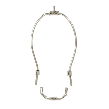 B&P Lamp® 7 Inch Regular Weight Lamp Shade Harp Holder for Table and Floor Lamps, Polished Nickel Finish