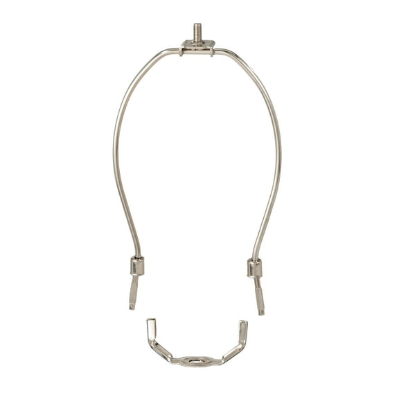 B&P Lamp® 9 Inch Regular Weight Lamp Shade Harp Holder for Table and Floor Lamps, Polished Nickel Finish