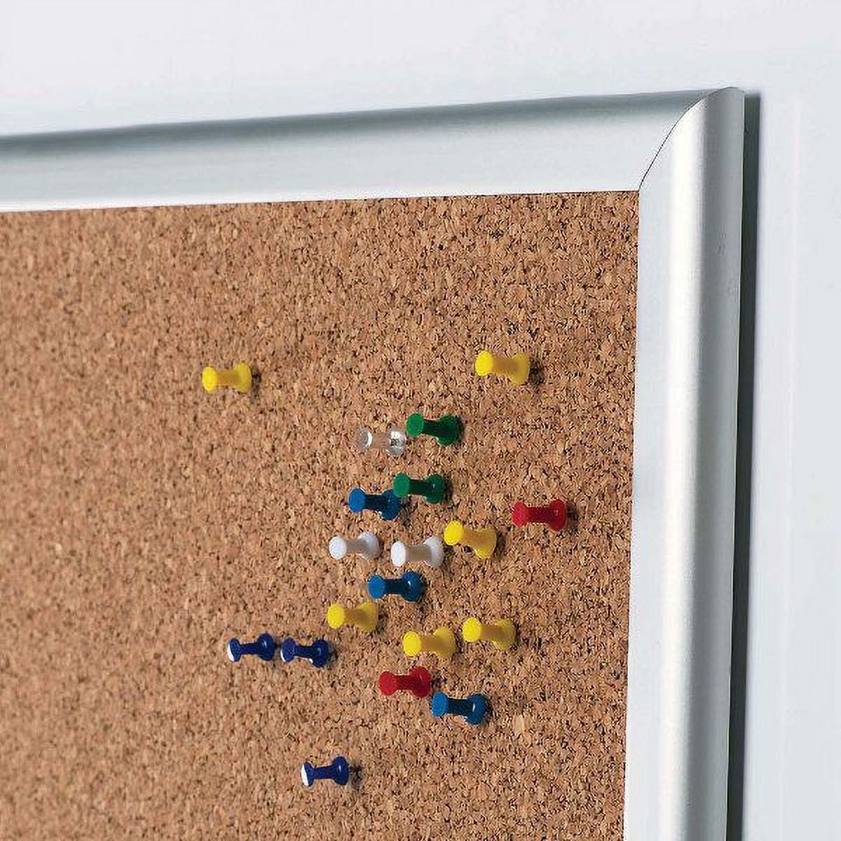 Cork Bulletin Board 22"w x 28"h Viewable Area Silver Frame