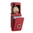 thumbnail image 6 of for Samsung Galaxy Z Flip 5 5G Wallet Case with Card Holder, PU Leather Case with Ring Holder Kickstand, Snap Button Card Slots Case for Women Men for Z Flip 5 5G with Crossbody Strap - Red, 6 of 10