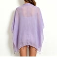 thumbnail image 6 of Hilenly Fringe Kimono Beach Cover Ups for Women Long Cardigan Cover Up with Tassel Swimsuit Coverup, 6 of 8