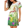 thumbnail image 2 of Naloa Plants and Insects Print Women Nightgowns,Womens Loungewear,Short Sleeve Sleepwear,Comfy Ladies Nightdress, 2 of 6