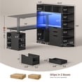 thumbnail image 2 of 59" L Shaped Standing Desk with 3 Drawers and Open Storage Shelves, Corner Computer Desk with LED Lights for Home Office, 2 of 7