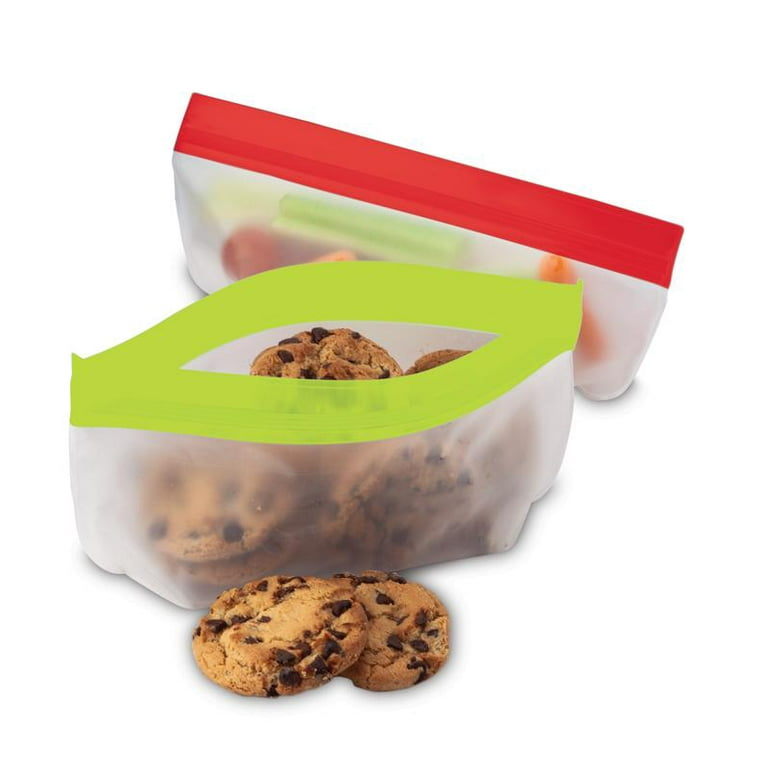  Joie Reusable Food Storage Bags - Reusable Bags for Snacks,  Sandwiches, Vegetables and More - Ziptop Containers for Sustainable Living,  BPA Free, 8.75” x 7”, 6 Bags: Home & Kitchen