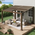 thumbnail image 3 of MELLCOM Gazebo 10x13 with Adjustable Galvanized Steel Roofs, All Aluminum Frame Permanent Pergola for Patio, Outdoor Freestanding Shelter, Dark Brown, 3 of 10