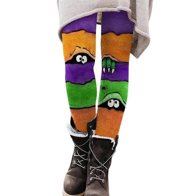 Ladies Spring and Autumn Plus Size Leggings Casual Print Leggings Boot Cloth Boxers for Women Pants Soft Womens Leggings Bonds Ladies Lace Up Leggings Plus Size