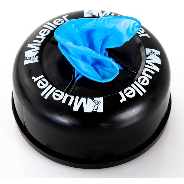 Mueller Glove Dispenser Belt Clip and 6 Large Nitrile LatexFree Gloves