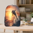 thumbnail image 5 of Honeii Sunset Dancing Dolphin A Print Clear Backpack Heavy Duty Transparent Bag 17" See Through BookBag for Women Men Adults Work Festival Sports Travel, 5 of 7
