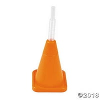 Construction Cone Molded Cups with Straws