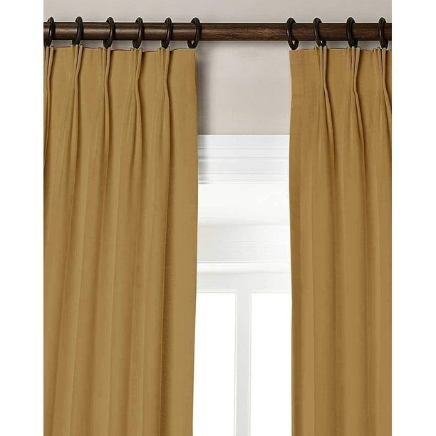 Triple Pinch Pleated Drapes Curtains Blackout for Doors & Windows with