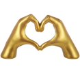 thumbnail image 1 of Estatua de gesto de amor para decoración del hogar, estatua de manos de corazón dorado para mesa de estante, decoraciones de arte estético moderno de resina, escultura de gesto, regalos para los días, 1 of 5
