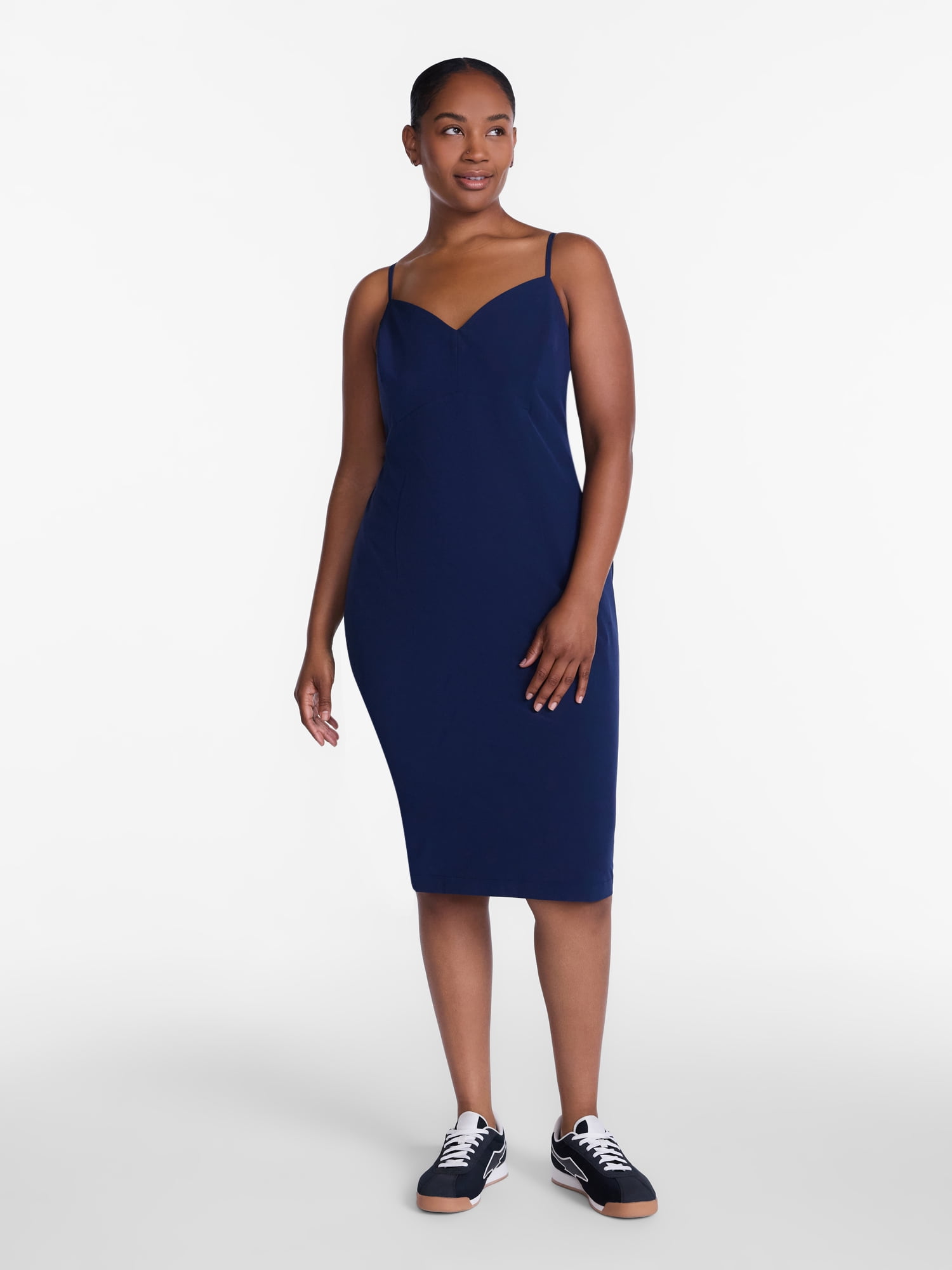 Avia Women’s Feather Stretch Midi Dress, Sizes XS-XXXL