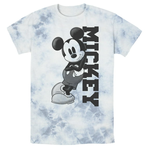 Men's Mickey & Friends Retro Leaning Graphic Tee White/Blue X Large