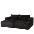 thumbnail image 4 of 87" Oversized Sectional Lounge Chaise,No Assembly Required,Cloud Plush Loveseat with Two Removable Footstool,Fluffy Modern Sleeper Chair for Indoor Living Room Bedroom (Black), 4 of 11