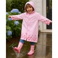 thumbnail image 2 of Puddle Play Kids Waterproof Rain Slicker Jacket with Hood – PVC Raincoat, Snap Closure, Lightweight – Pink – Size 2–3 Years, 2 of 6