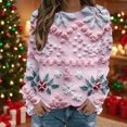 thumbnail image 1 of Chandails d'Hiver Grande Taille pour Femmes Mode Décontractée Col Rond Manches Longues Imprimé de Noël Sweat à Capuche Drôle, 1 of 5