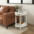 thumbnail image 4 of Gymax 2-Tier End Table Oval Compact Sofa Side Nightstand w/ Storage Shelf White, 4 of 9