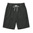 thumbnail image 4 of Ymyiu Shorts Men Casual Men's Shorts Casual Elastic Waist Drawstring Summer Beach Shorts Size 2XL(Dark Gray, 2XL), 4 of 5