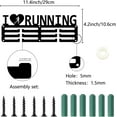 thumbnail image 2 of Running Medal Holder Medal Hanger Display Rack Sports Metal Hanging Iron Small Mount Decor Awards for Wall Home Badge Race Runner Marathon Medalist Black 11.4 x 4.2 Inch-I Love Running Black DIY, 2 of 9