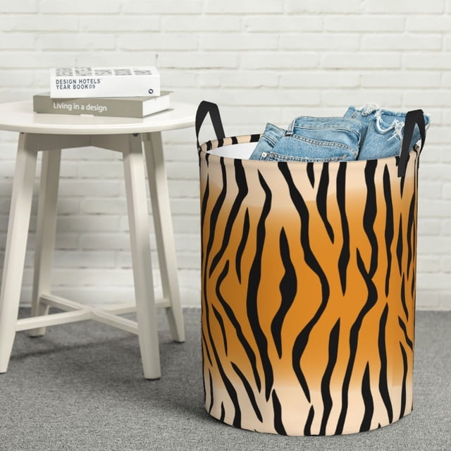 YFYANG Waterproof Laundry Hamper, Tiger Stripes Laundry Basket Oxford