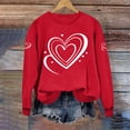 thumbnail image 5 of Sweatshirt for Women Graphic Heart Print Crewneck Long Sleeve Loose Fit Casual Pullover Tops Fashion Festive Heart Pattern Clothes for Daily Wear, 5 of 7