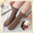 thumbnail image 5 of 5 Pairs Women's Bow Fuzzy Socks Winter Soft Slipper Socks Coquette Stuff Fluffy Thick Home Sleeping, 5 of 5