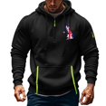 thumbnail image 2 of bbymog Mens Hoodies Winter Zip Up Oversized Y2K Clothes Fall Printed Fashion Pullover Tops Workout Hooded Sweatshirts Black L, 2 of 4