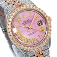 thumbnail image 4 of Pre-Owned Rolex Datejust 36MM 1601 Pink Mother of Pearl Roman Diamond Dial Diamond Bezel Two Tone Rose Gold Full Diamond Jubilee Bracelet, 4 of 9