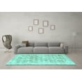 thumbnail image 3 of Ahgly Company Machine Washable Indoor Rectangle Persian Turquoise Blue Traditional Area Rugs, 8' x 12', 3 of 4
