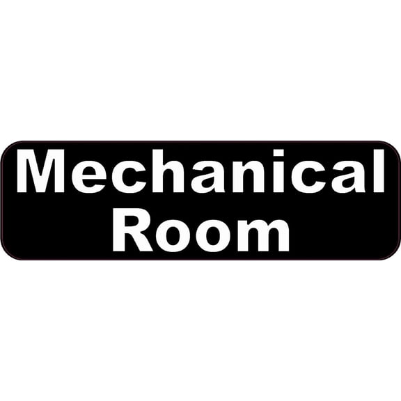 StickerTalk Mechanical Room Vinyl Sticker, 10 inches by 3 inches