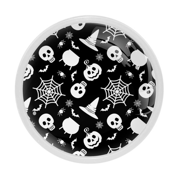 4 Pcs Skull Knobs for Kitchen Cabinet Cupboard Dresser Bookcase Drawer Pulls Handles Round Home Decor