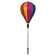 In the Breeze 1086  Rainbow Glitter 6-Panel Hot Air Balloon Ground Spinner  Colorful Mylar Wind Spinner for Yards and Gardens