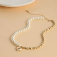 thumbnail image 3 of LYMAYTER Collier pour Adolescentes Collier pour Femmes - Cœur Lisse, Fausse Perle, Ajustable-Cyyltable, 3 of 6