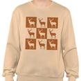 thumbnail image 2 of Checkered Reindeer Christmas Sweatshirt Unisex 2X-Large Sand, 2 of 5