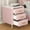 Pink, variant on Euroco Upholstered Wooden Nightstand with 3 Drawers and Metal Legs&Handles,Modern Bedside Table with Marbling Stickers Worktop for Bedroom,Beige