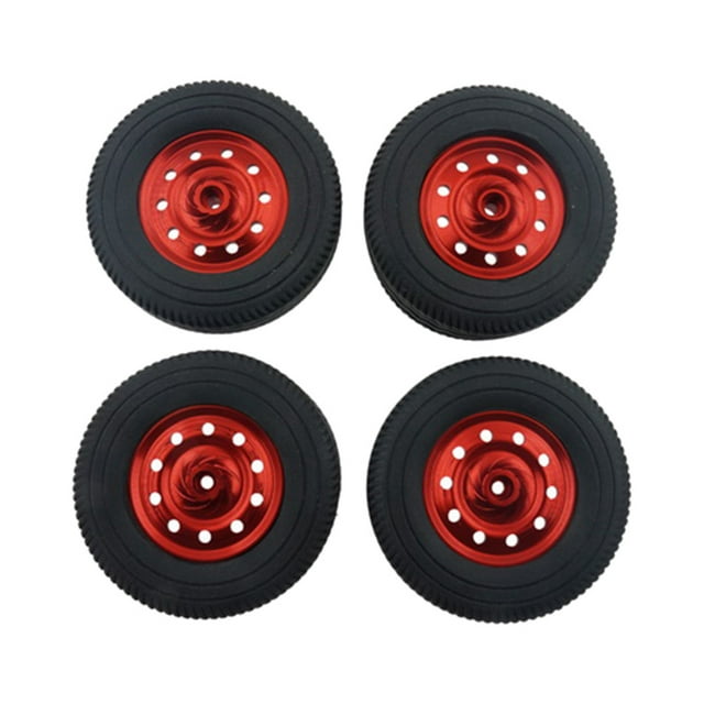 4 para ruedas y neumáticos 1/10 Car Truck D12 Neumáticos rojos