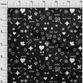thumbnail image 3 of oneOone Polyester Spandex Black Fabric Doodle Craft Projects Decor Fabric Printed By The Yard 56 Inch Wide, 3 of 4