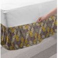 thumbnail image 2 of Leaves Bed Skirt, Ornate Botanical Autumn Elements Monochrome Print, Elastic Bedskirt Dust Ruffle Wrap Around for Bedding Decor, 4 Sizes, Mauve Taupe Multicolor, by Ambesonne, 2 of 2