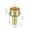 thumbnail image 2 of Brass Barb Hose Fitting Connector Adapter 10mm Barb x 1/2 PT Male Pipe, 2 of 4
