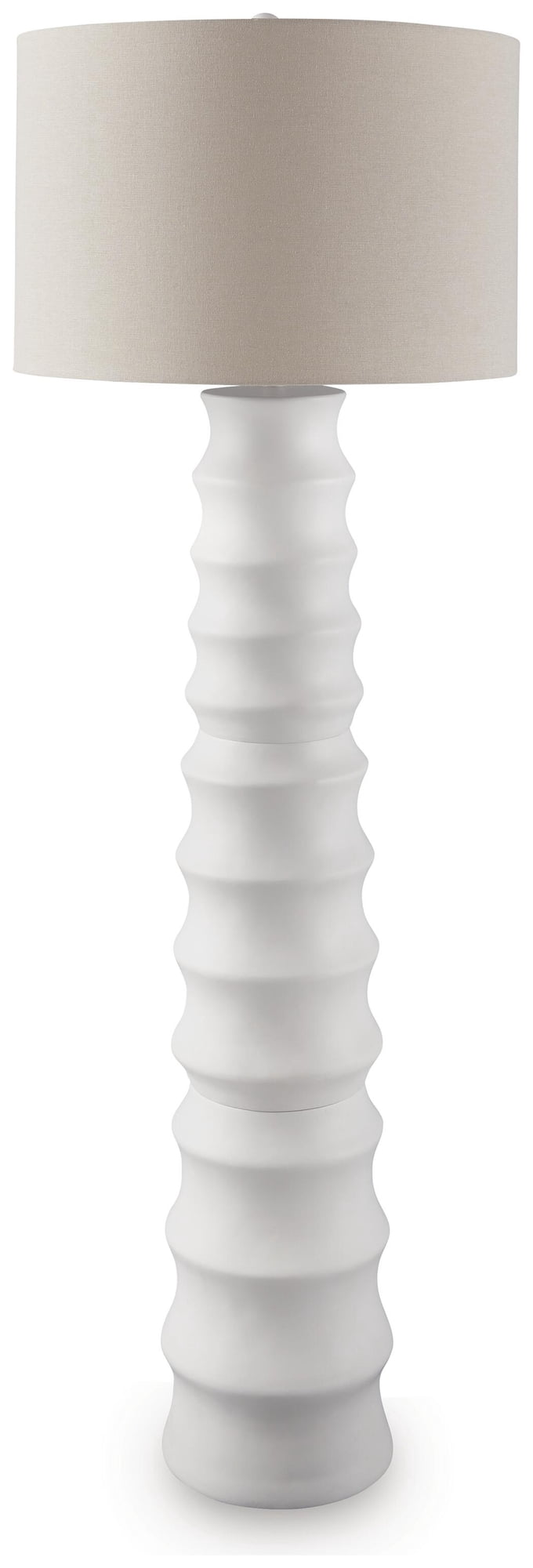 Signature Design by Ashley Veraleigh Floor Lamp, Polyresin Base, 3-Way Switch, White Finish