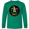 thumbnail image 3 of Inktastic Mardi Gras 2025 Jester Hat Long Sleeve Youth T-Shirt, 3 of 5