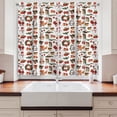 thumbnail image 2 of Ambesonne Christmas Kitchen Curtains, Rabbits Candles, 55"x45", Red Green Orange, 2 of 3